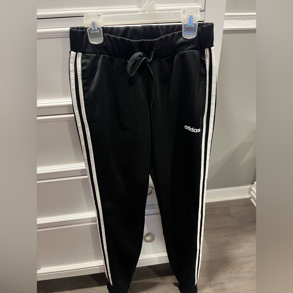 Addidas black & white track pants
